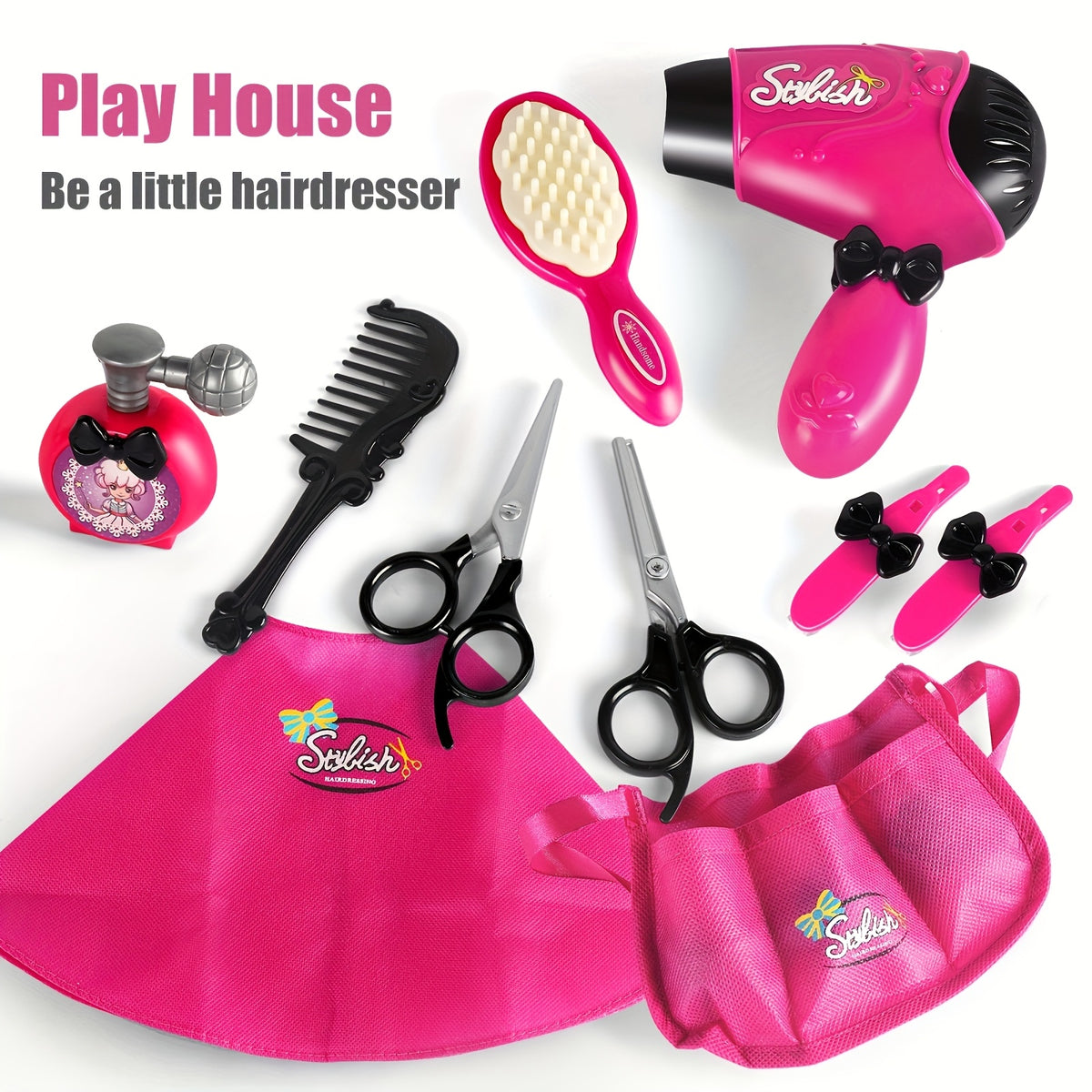 Children's DIY Hairdresser Salon Tool Set - Hair Dryer & Accessories