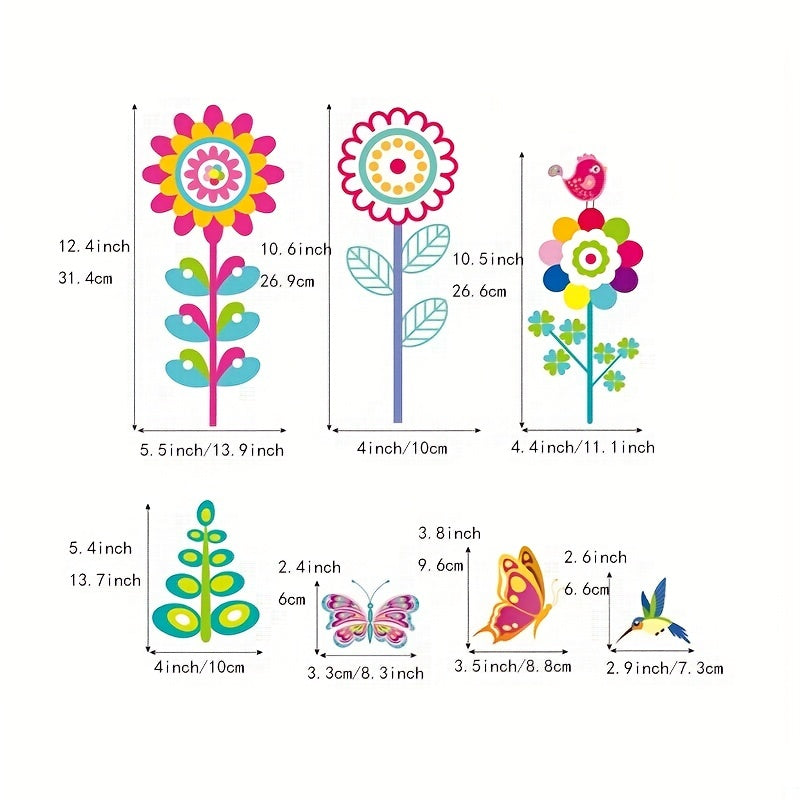 Flower Static Cling Butterfly Window Stickers for Home Decoration