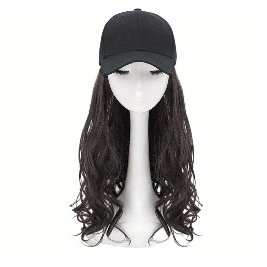 Baseball Cap With Hair Extensions Synthetic Wig Attached