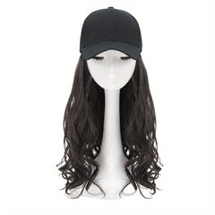 Baseball Cap With Hair Extensions Synthetic Wig Attached