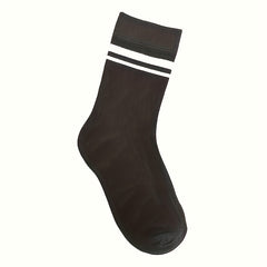 5 Pairs Letter Print Striped Socks Crew Sports Women's Stockings
