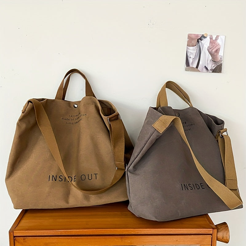 Large Capacity Canvas Tote Bag Handbag Gym Shoulder Shopping Swimming Bag