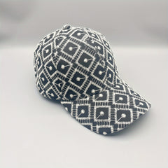 Geometric Embroidery Baseball Cap Heart Dot Pattern Dad Hats
