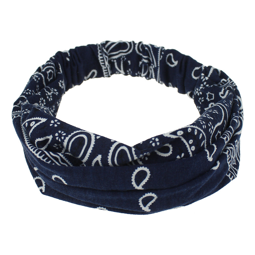 Men's Vintage Print Hair Band Elastic Band Sport Headband