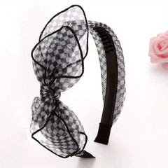 Bowknot Mesh Fabric Headband Hair Hoop Non slip Female Hair Accessories