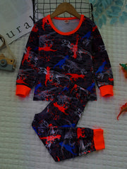 Boys 2pcs Astronaut Print Pajamas Set Long Sleeve Pullover Top & Pants