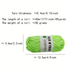 Polyester Glow in the dark Filler Yarn for DIY Knitting 50g pc