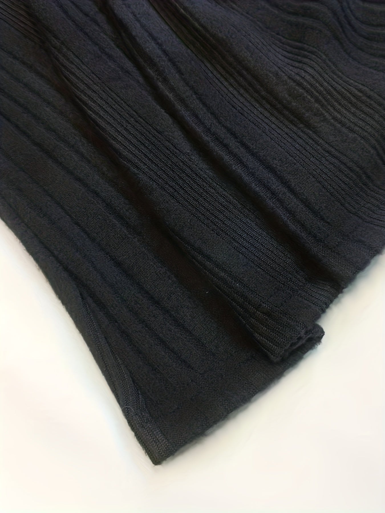  Solid Ribbed Long Sleeve Square Neck Knit Top