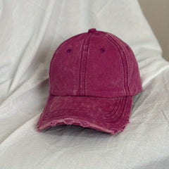 Unisex Breathable Ripped Baseball Cap w/ Letter Embroidery
