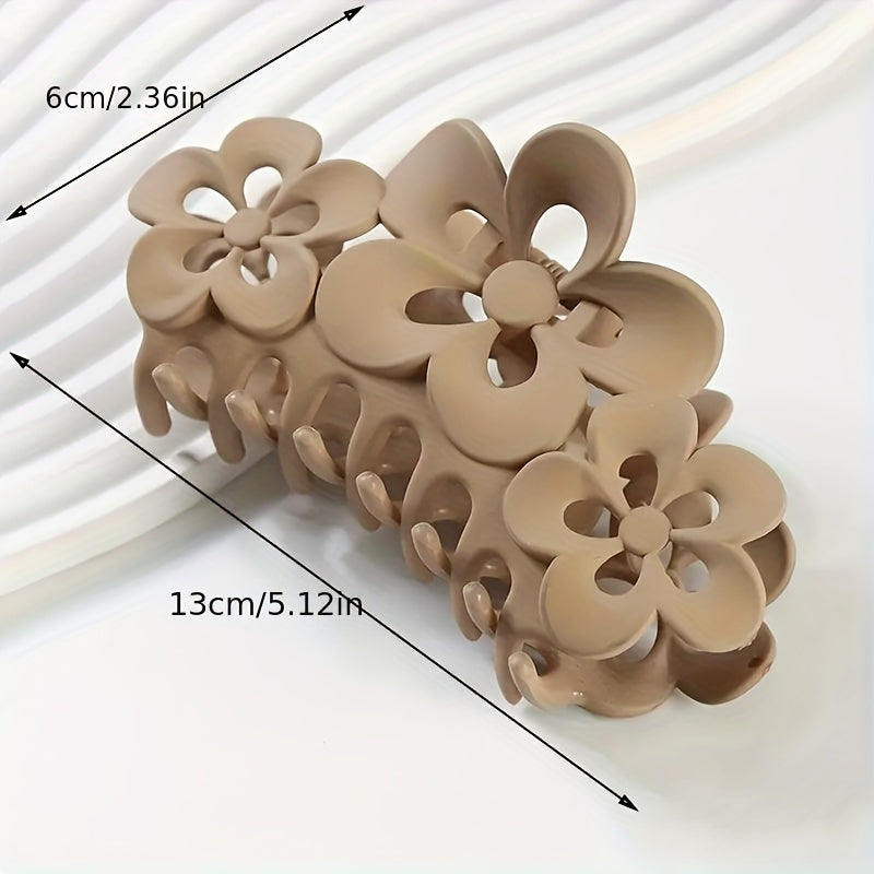4pcs Matte Flower Hair Claw Style Female Headwear Hair Clips