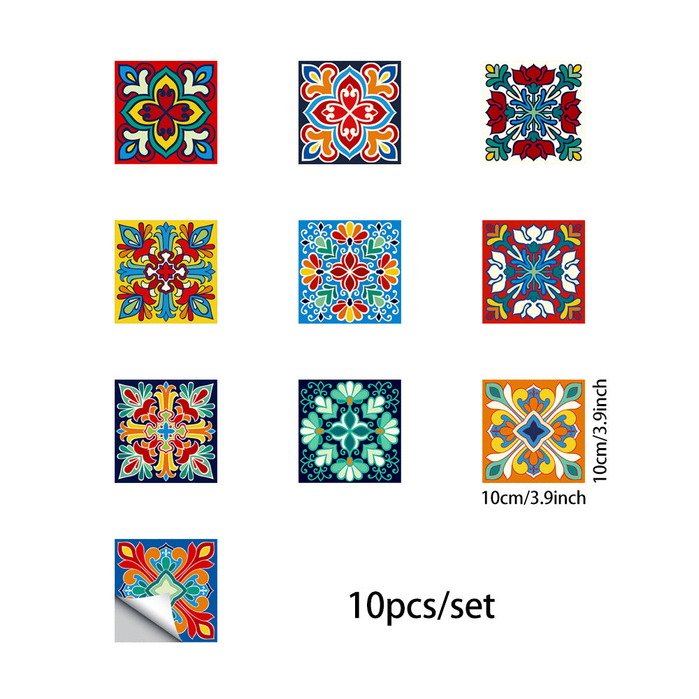 10pcs Removable Tile Sticker Waterproof Self adhesive Tile Sticker