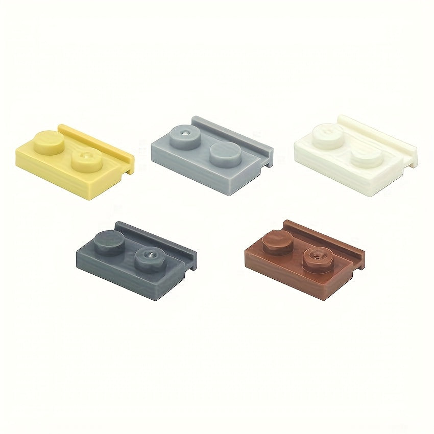 90pcs Thin Brick Particles Board 1x2 Grooves Railway Slide Building Blocks