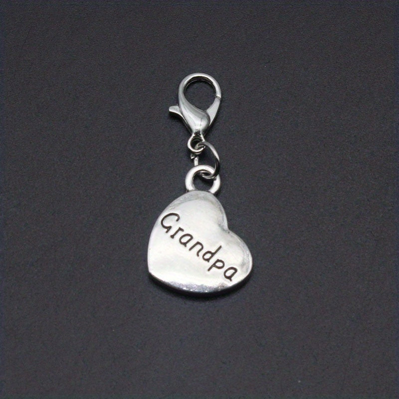 8pcs Silvery 3D Family Member Pendants Lobster Clasp