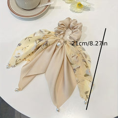 Floral Print Scarf Scrunchies Ponytail Holder Hair Accessories