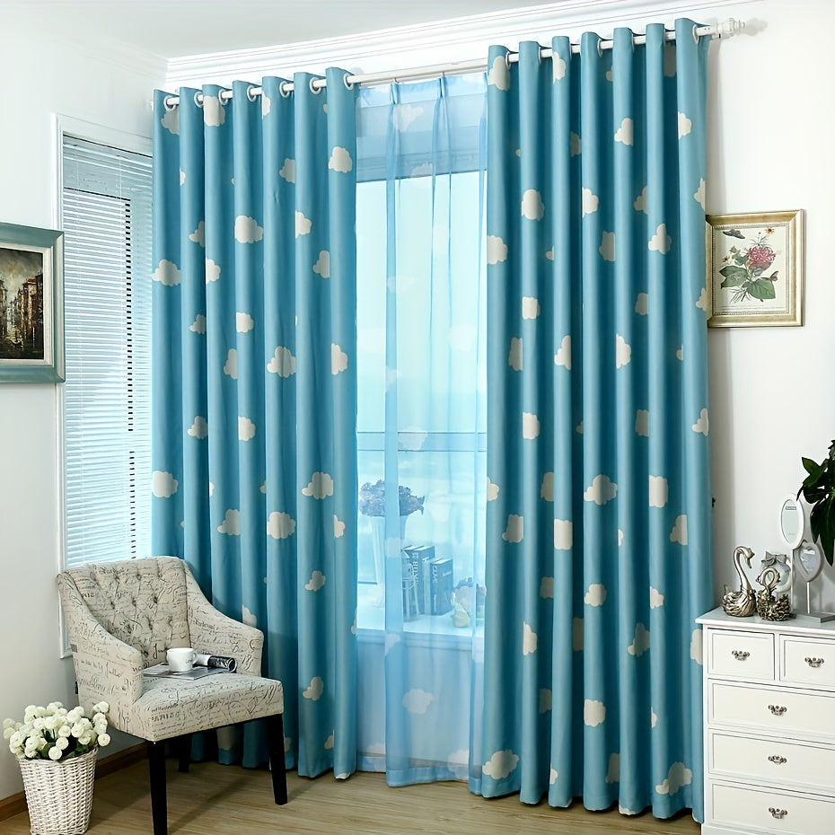 Children Kids Cloud Blackout Curtain - Grommet Top Thermal Insulated