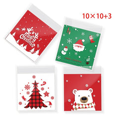 100pcs Santa Claus Pattern Gift Bag for Christmas Celebration