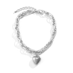 Women's Hip Hop Heart Chain Necklace