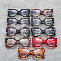 Light Blocking Glasses Large Cat Eye Clear Lens Anti Eyestrain