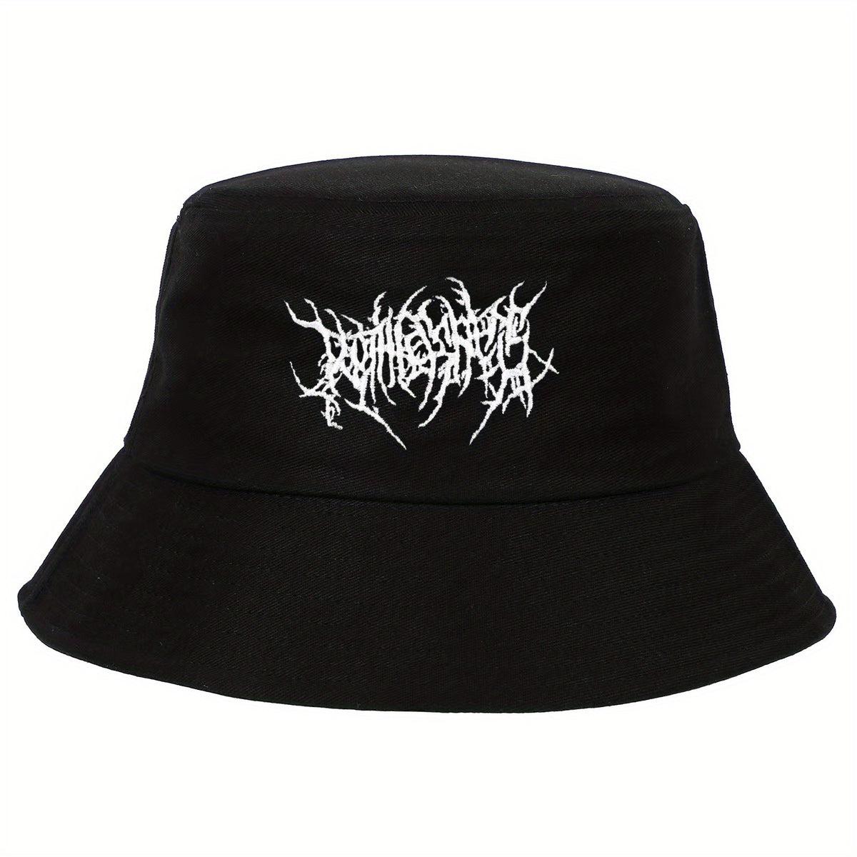Gothic Embroidery Cotton Bucket Hat Unisex Lightweight Sunshade