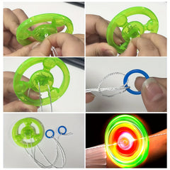6pcs Glow Flywheel Light Up Toys Flash Flywheel with Pull Cord
