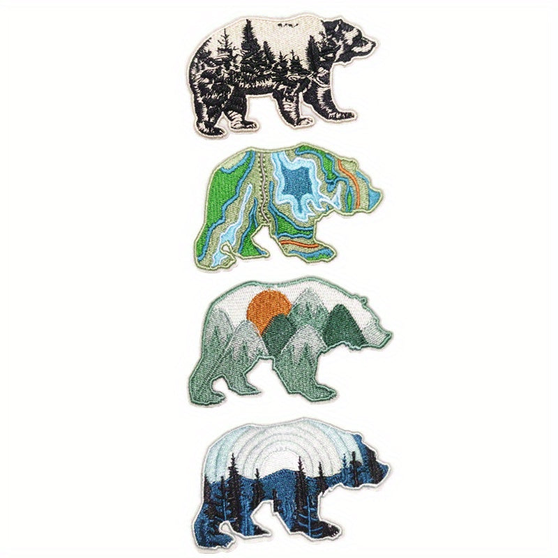 Outdoor Camping Bear Mountain Patches DIY Craft