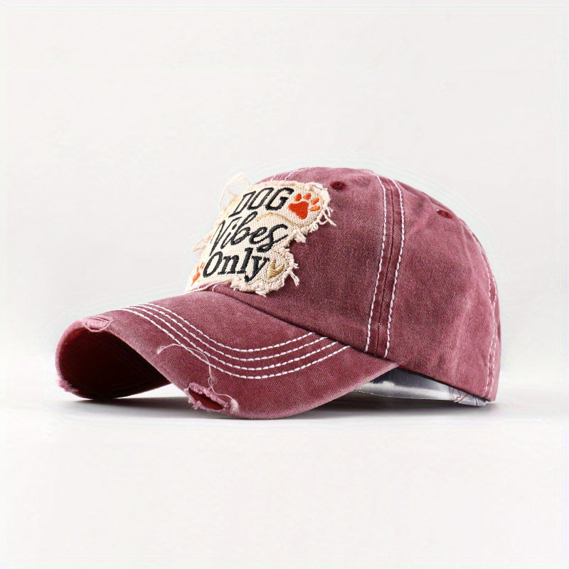Embroidered Baseball Cap Washed Denim Sun Hat Male Peaked Cap