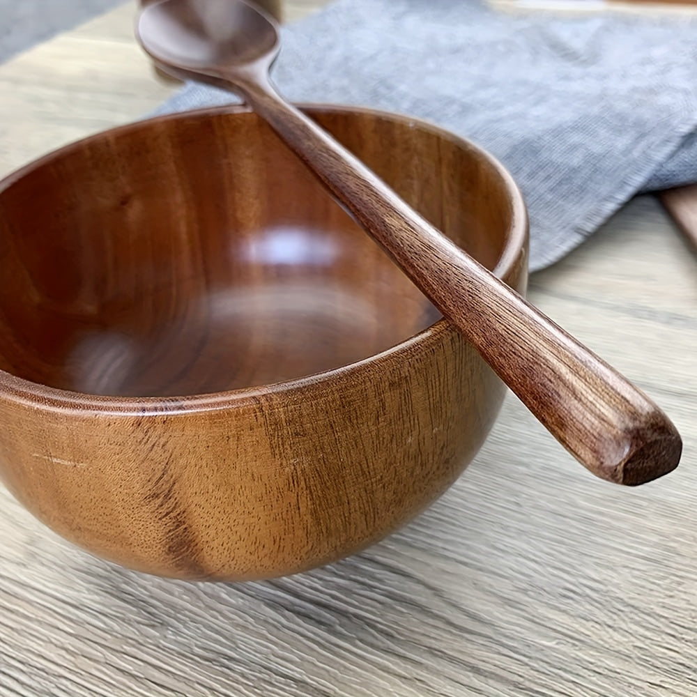 6pcs Wooden Spoons 22.86 Cm Wood Soup Spoons Japanese Style Kitchen Utensil