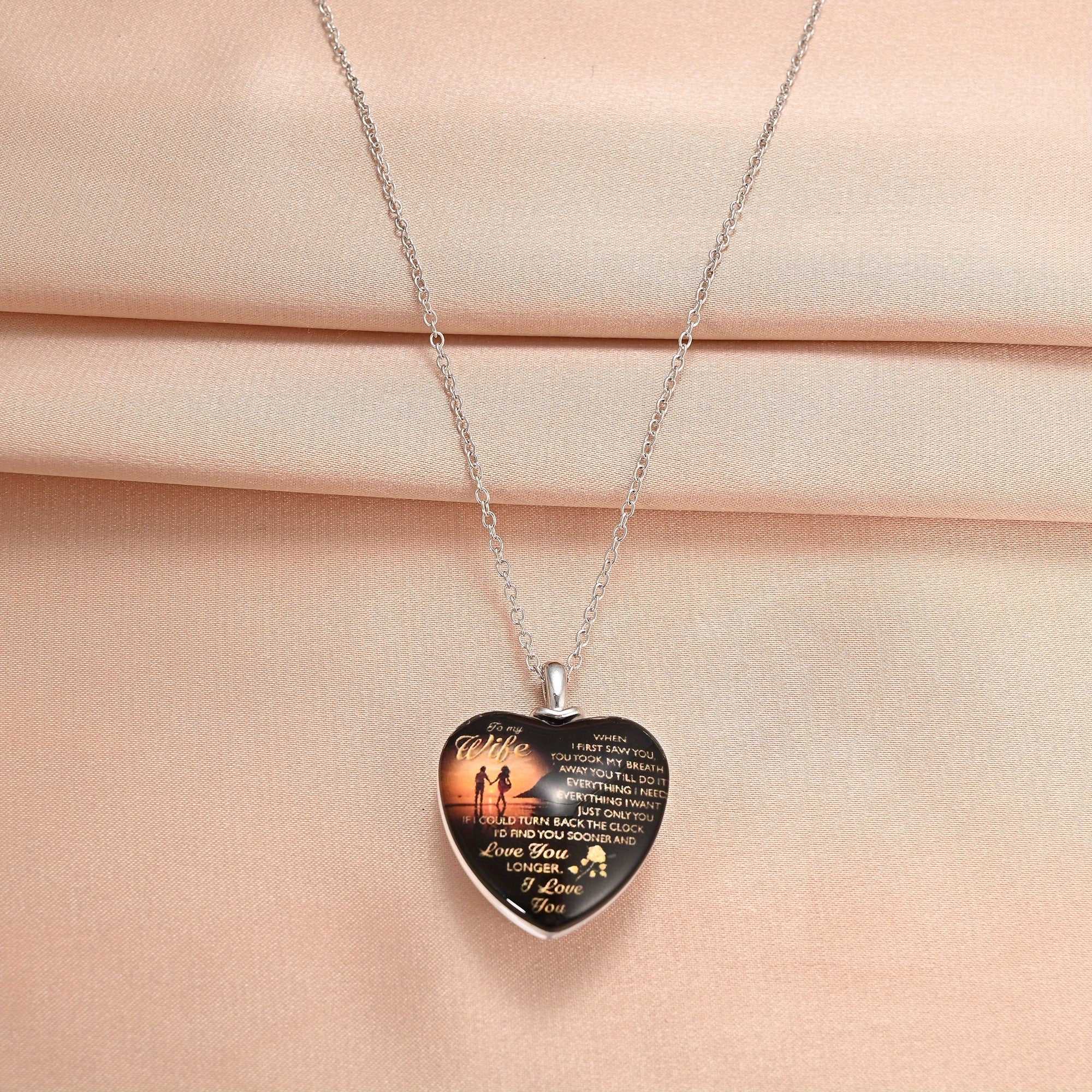 Wife Love Crystal Pendant Necklace Gift