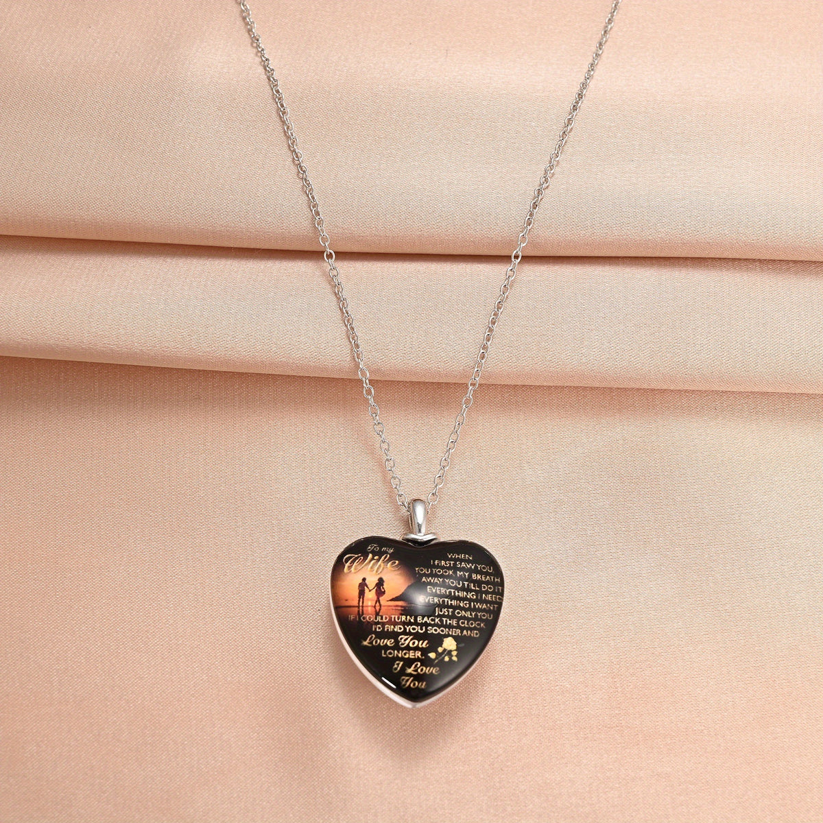 Wife Love Crystal Pendant Necklace Gift