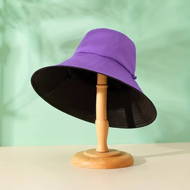 Reversible Bucket Hat UV Protection Travel Beach Hats