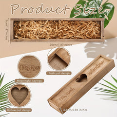 Yuebaaf Wooden Pregnancy Announcement Keepsake Box Light Brown