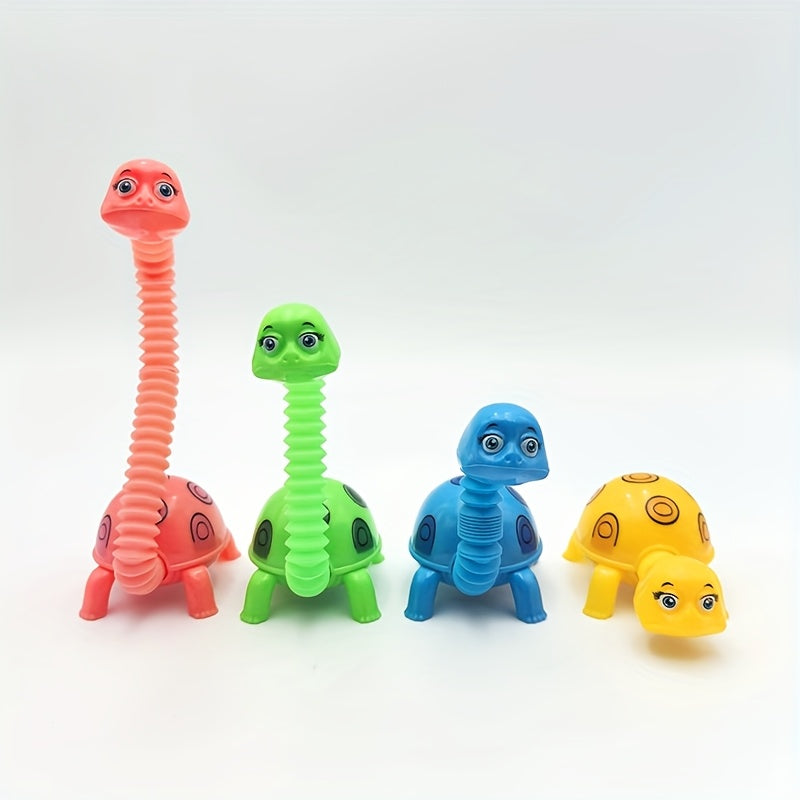 Colorful Flexible Turtle Pop Tube Toy Stretchable Neck Swing Action