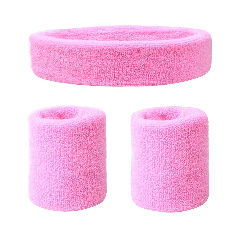 2pcs Sweat Absorbing Wrist & Head Bands for Outdoor Sports