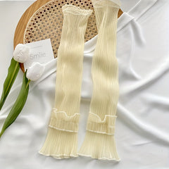 Lace Ruffles Long Gloves Sunscreen UV Protection Sleeves