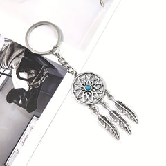 Dream Catcher Leaf Feather Tassel Keychain Jewelry