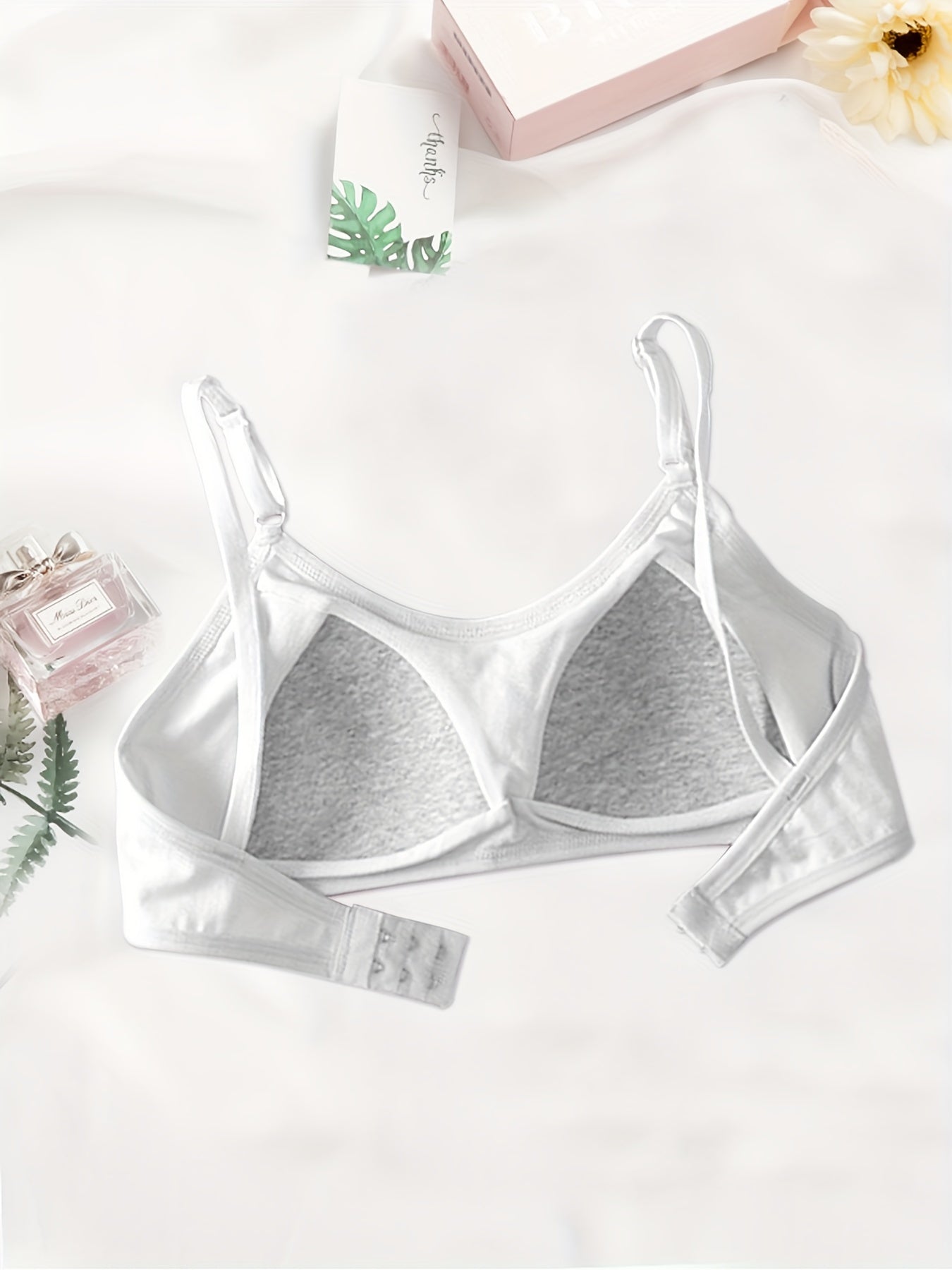 3pcs Girls Adjustable Strap Bras Soft Bralette Underwear