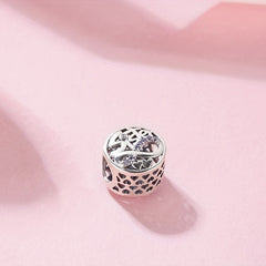 925 Silver Purple Rhinestone Sister Charm DIY Accessory