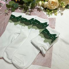 2 Pairs Geometric Pattern Mid Tube Socks Women's Stockings