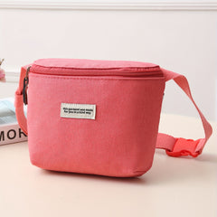 Solid Fanny Pack Women's Zipper Waist Bag All Match Purse