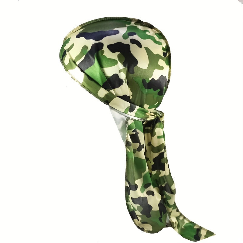 Men's Silk Camo Durag Set - Pirate Hats & Long Tail Headscarves