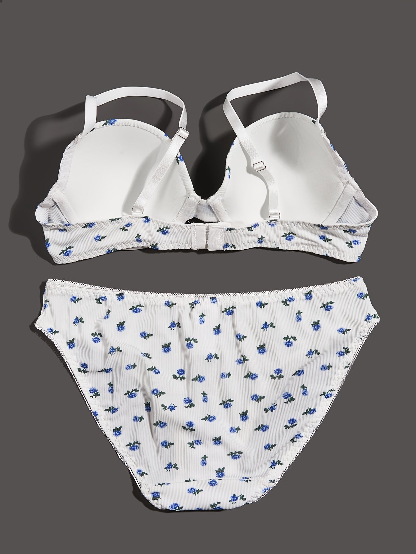 Floral Print Push Up Bra & Panties Set