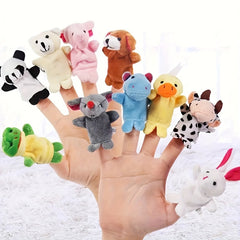 10/20pcs Mini Soft Plush Animal Finger Puppet Set Kids Doll Toy Combo