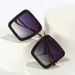 Glitter Diamond Square Frame Sunglasses