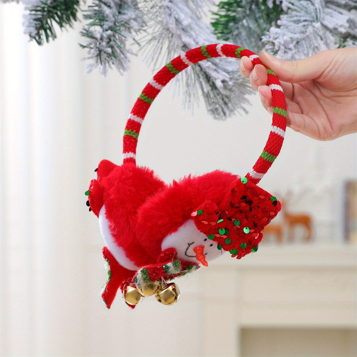 Christmas Elf & Snowman Ear Headbands with Bells