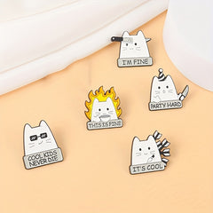 Funny Cat Enamel Lapel Pin Brooch for Men