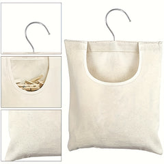 Canvas Clothespin Bag with Hanger & Rotatable Hook