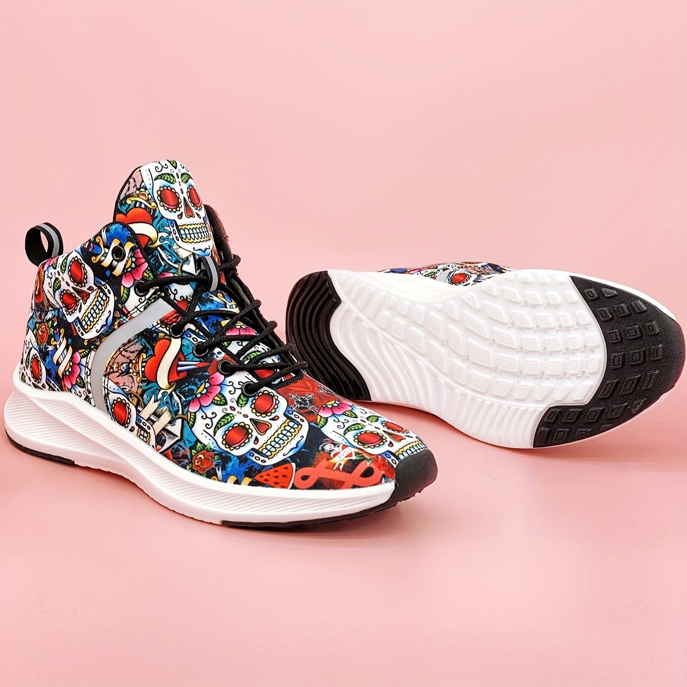 Skull Print Lightweight Running Shoes Non Slip Outdoor Sneakers