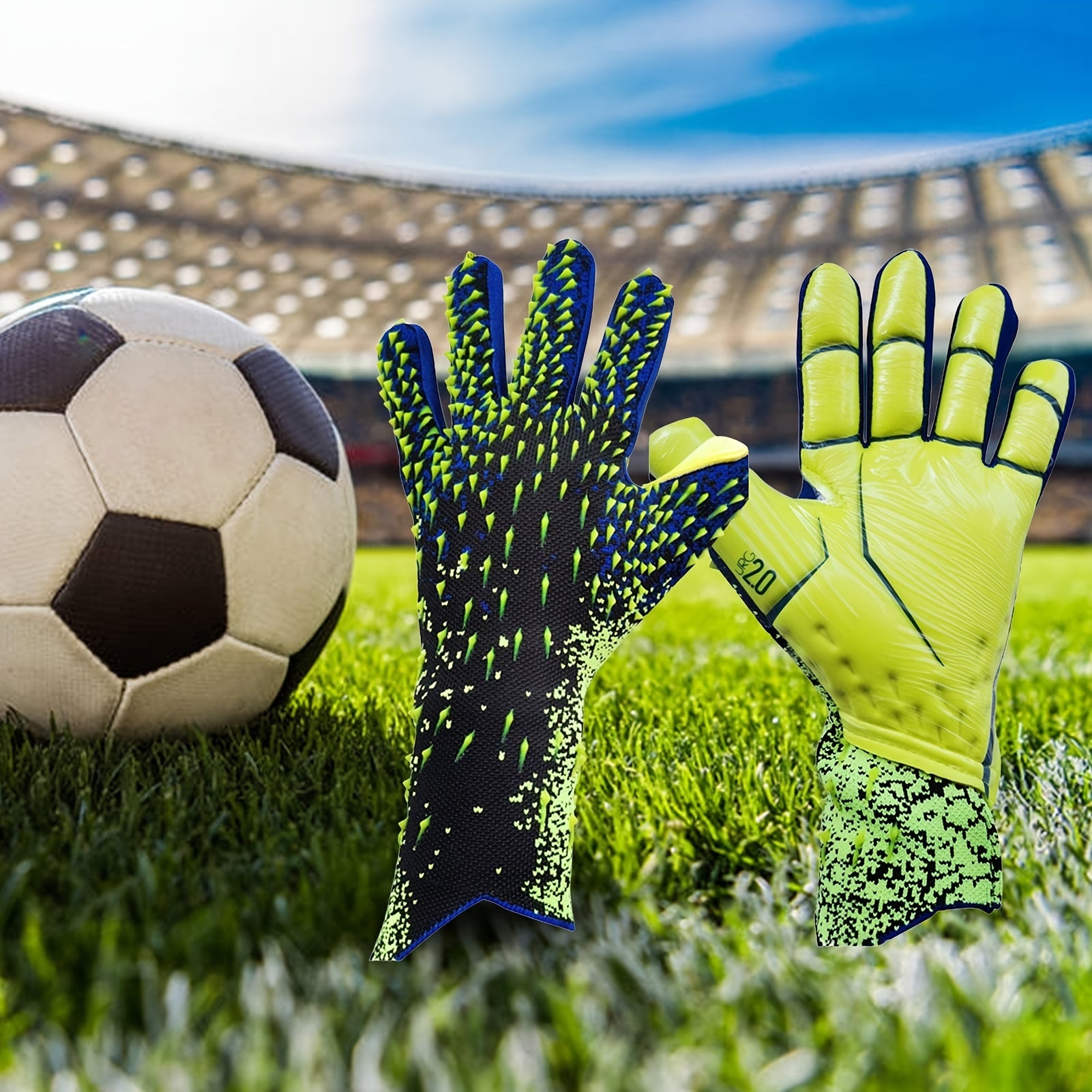 Pro Soccer Goalkeeper Gloves Breathable Comfortable Durable Green