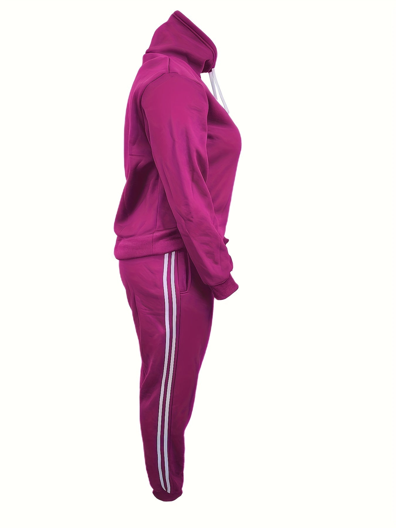  Casual Two Piece Set Solid Sweatshirt & Jogger Pants