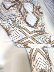  Glitter Marble Print Top & Pants Set